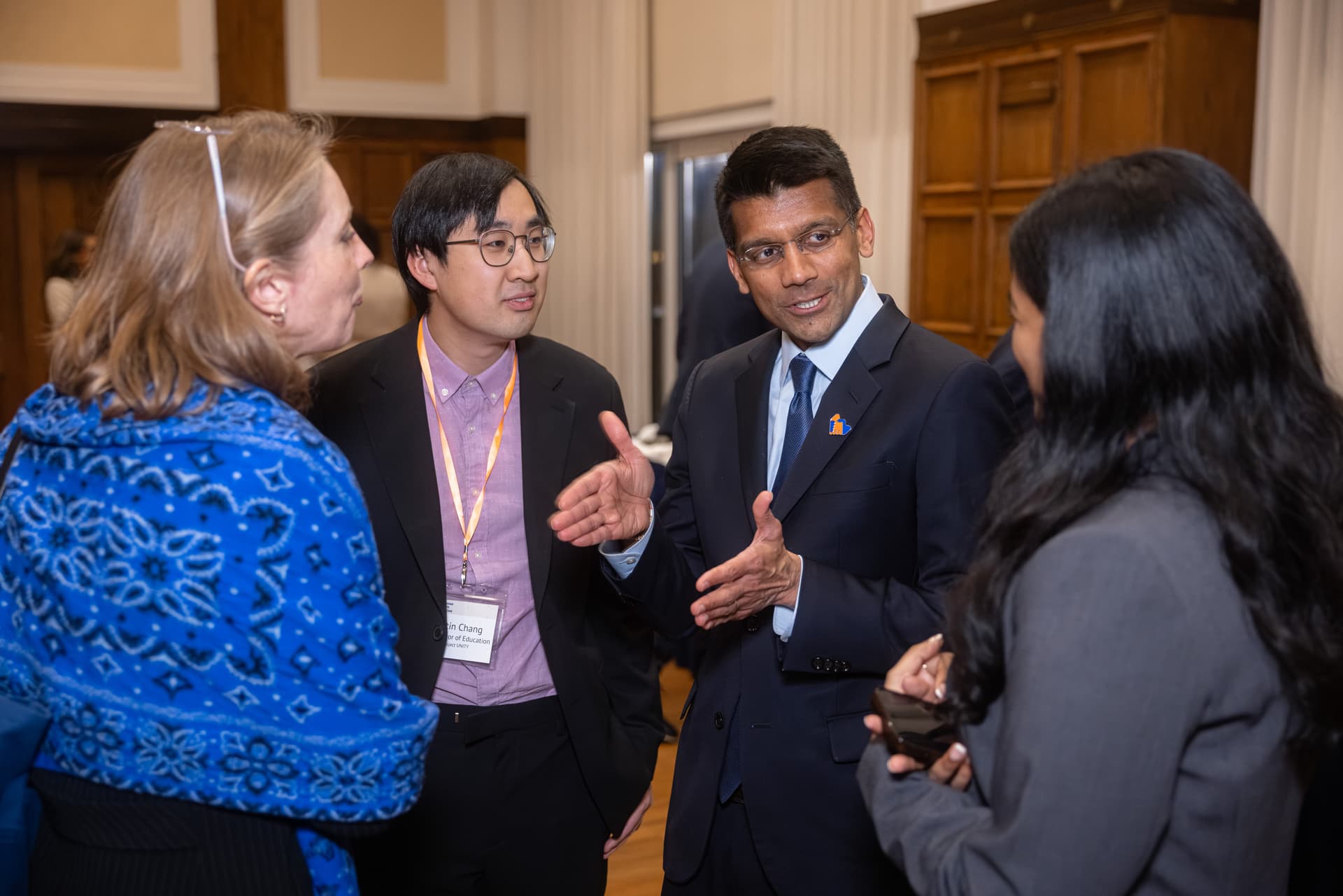 Coalition members meeting at an event
